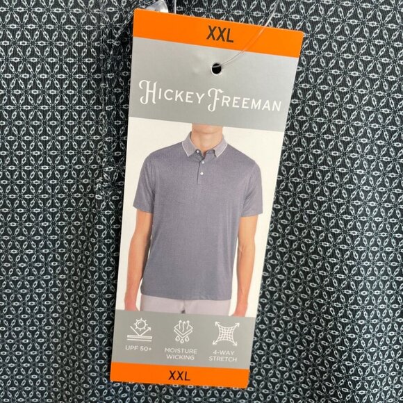 NEW Hickey Freeman Men's XXL Golf Polo Shirt Moisture Wicking UPF 50+ 4-Gray - Picture 5 of 7